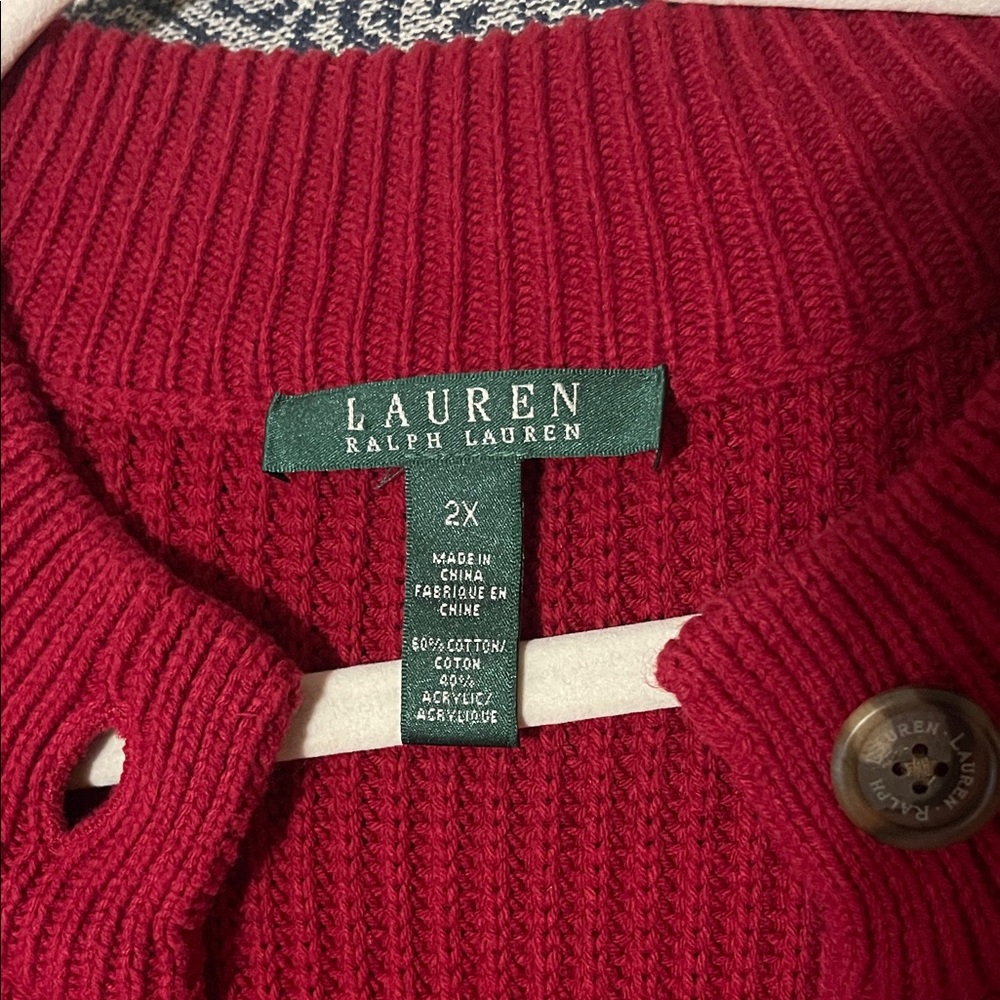 Lauren Ralph Lauren Women's Deep Red Cardigan